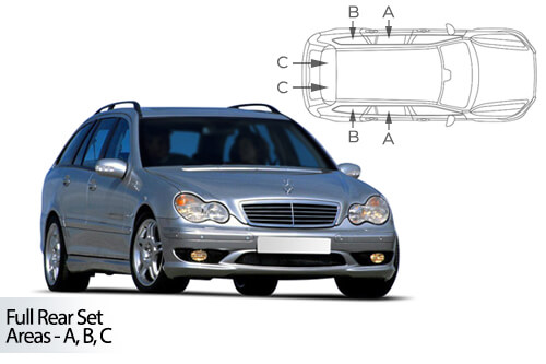 Parasolare Carshades Compatibile Mercedes C Class W203 2000-2007 Combi/ Break