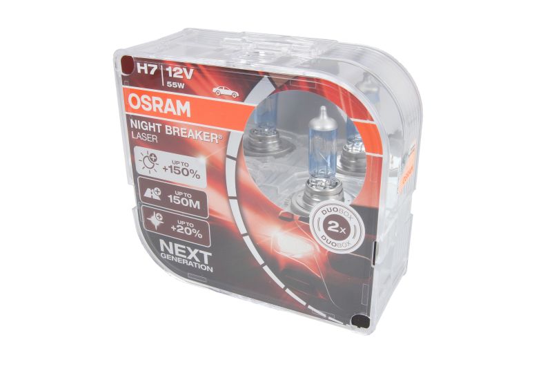 2X Bec Halogen H7 12V Far Auto Night Breaker Laser Osram