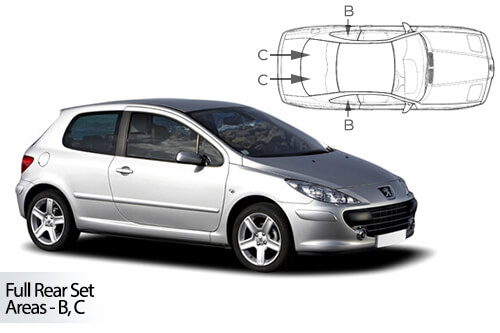 Parasolare Carshades Compatibile Peugeot 307 2001-2008 Hatchback 3 Usi